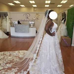 Elegant Lace Wedding Gown with Veil
